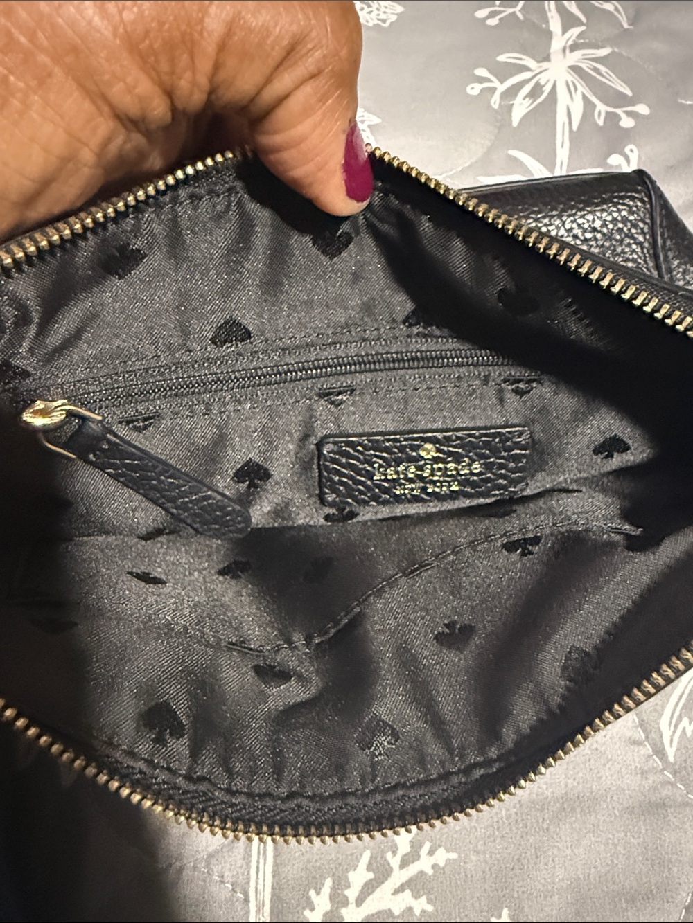 kate spade Monica black pebbled leather crossbody with gold logo - Picture 10 of 10
